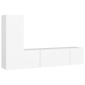 vidaXL Ensemble de meubles TV 3 pcs Blanc Bois d'ing&eacute;nierie