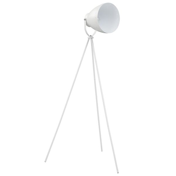 vidaXL Lampadaire trépied Métal Blanc E27