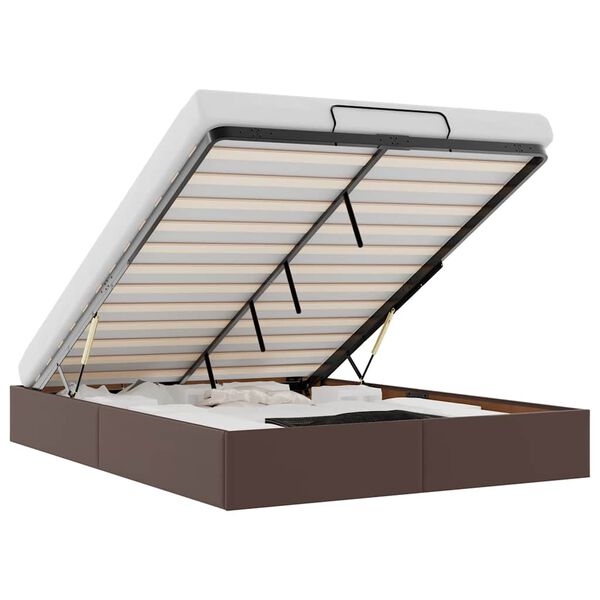 vidaXL Cadre de lit ottoman sans matelas marron 140x200 cm similicuir