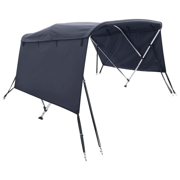vidaXL Toit bimini &agrave; 3 arceaux parois lat&eacute;rales 183x(185-198)x137 cm