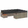 vidaXL Salon de jardin 11 pcs avec coussins gris r&eacute;sine tress&eacute;e