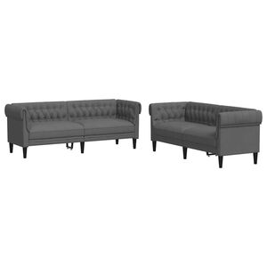 vidaXL Canap&eacute; de salon 2 pcs Gris fonc&eacute; tissu