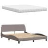 vidaXL Lit avec matelas taupe 160x200 cm tissu