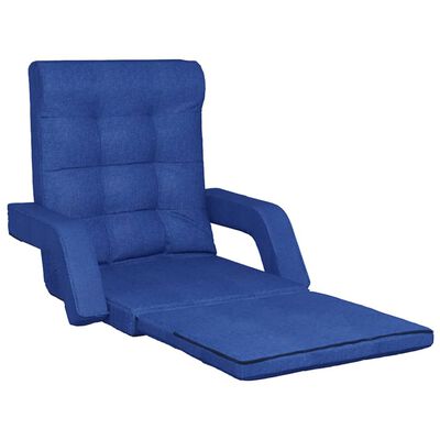 vidaXL Chaise pliable de sol avec fonction de lit Bleu Tissu