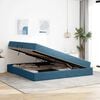vidaXL Lit avec rangement et matelas Bleu fonc&eacute; 200 x 200 cm Velours