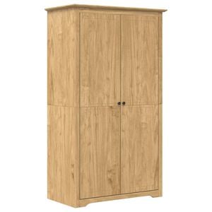 vidaXL Garde-robe BODO blanc marron 99x53,5x173 cm bois massif de pin