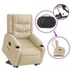 vidaXL Fauteuil inclinable &eacute;lectrique cr&egrave;me tissu