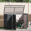 vidaXL Boîte de Rangement de Jardin Noir 214 x 82 x 132 cm Acier