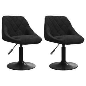 vidaXL Chaises pivotantes &agrave; manger lot de 2 Noir Velours