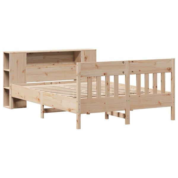 vidaXL Lit biblioth&egrave;que sans matelas 140x190 cm bois de pin massif