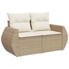 vidaXL Salon de jardin avec coussins 6 pcs beige résine tressée