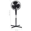 vidaXL Ventilateur sur pied &Phi;40 cm 120 cm Noir