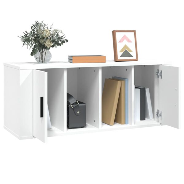 vidaXL Meuble TV Blanc 100x35x40 cm Bois d'ingénierie