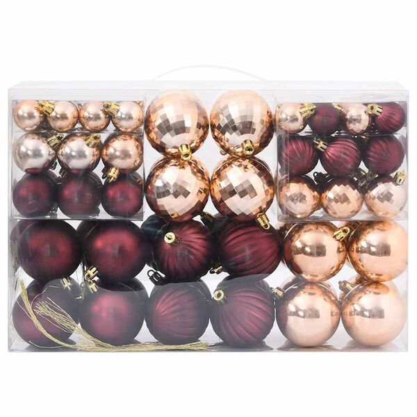vidaXL Boules de No&euml;l 100 pcs champagne et marron fonc&eacute; &Oslash;3/4/6 cm