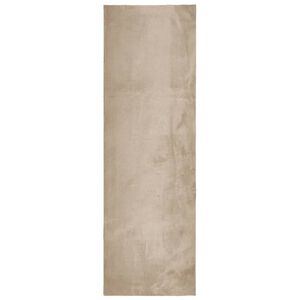 vidaXL Tapis HUARTE &agrave; poils courts doux et lavable sable 80x250 cm