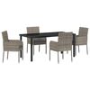 vidaXL Ensemble de salle &agrave; manger pour jardin 5 pc Gris polyrotin