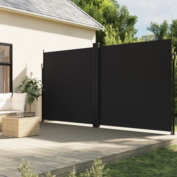 vidaXL Auvent lat&eacute;ral r&eacute;tractable Noir 200x1200 cm