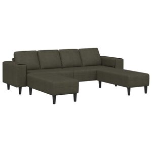 vidaXL Canap&eacute; de salon 3 pc Vert arm&eacute;e