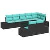 vidaXL Ensemble de canap&eacute; de jardin 9 pc Noir polyrotin