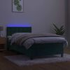 vidaXL Sommier &agrave; lattes de lit avec matelas et LED Vert fonc&eacute; 80x200cm