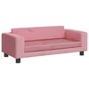 vidaXL Canap&eacute; avec repose-pied pour enfants rose 100x50x30 cm velours