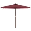 vidaXL Parasol de jardin avec m&acirc;t en bois rouge bordeaux 299x240 cm