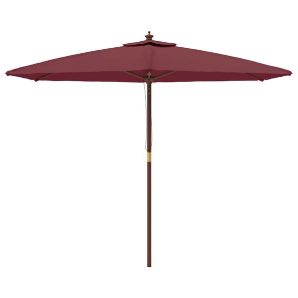 vidaXL Parasol de jardin avec m&acirc;t en bois rouge bordeaux 299x240 cm