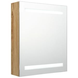 vidaXL Armoire de salle de bain &agrave; miroir LED ch&ecirc;ne 50x14x60 cm