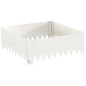 vidaXL Bordure de Pelouse 60 x 60 x 20 cm Acier Blanc