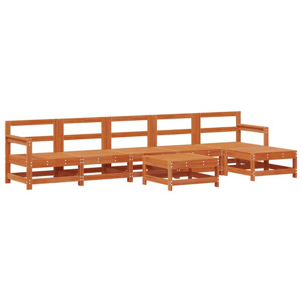 vidaXL Ensemble de salon de jardin 7 pcs Brun Cir&eacute; Pin massif