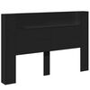 vidaXL T&ecirc;te de lit de rangement avec LED Noir Bois d'ing&eacute;nierie