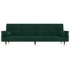 vidaXL Canap&eacute;-lit avec coussins vert fonc&eacute; velours