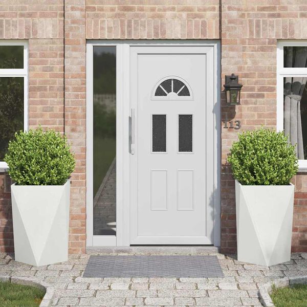 vidaXL Jardini&egrave;re 2 pcs Blanc 50 x 50 x 75 cm Acier