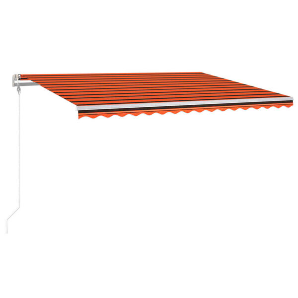 vidaXL Auvent automatique capteur de vent/LED 400x300 cm Orange/marron