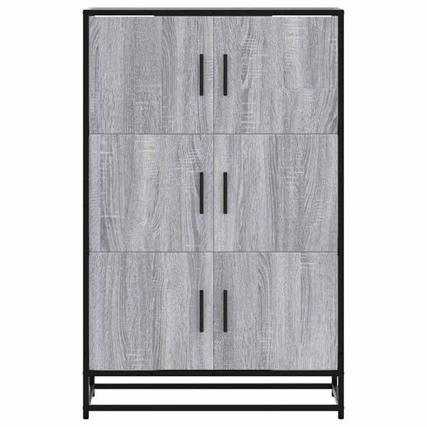 vidaXL Buffet haut sonoma gris 68x35x106,5 cm bois ing&eacute;nierie et m&eacute;tal