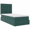 vidaXL Lit avec rangement et matelas Vert fonc&eacute; 90 x 200 cm Velours