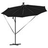 vidaXL Parasol Noir 294 x 294 x 248 cm Polyester et Aluminium
