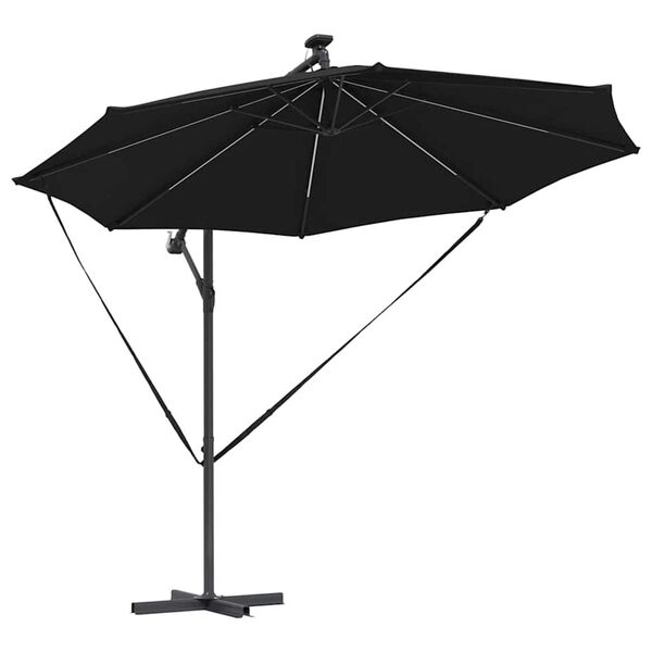 vidaXL Parasol Noir 294 x 294 x 248 cm Polyester et Aluminium