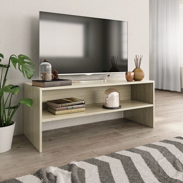 vidaXL Meuble TV Chêne sonoma 100x40x40 cm Bois d'ingénierie