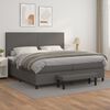 vidaXL Sommier &agrave; lattes de lit avec matelas Gris 200x200 cm Similicuir