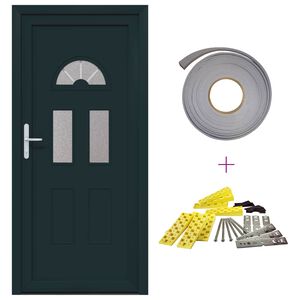vidaXL Porte Frontale 98 x 198 cm PVC Anthracite