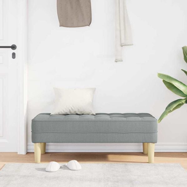 vidaXL banc Gris clair 113 x 57 x 39 cm tissu