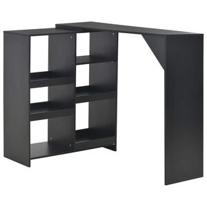 vidaXL Table de bar avec tablette amovible Noir 138x39x110 cm