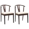 vidaXL Chaise de salle &agrave; manger 2 pc Bois de Caoutchouc Massif