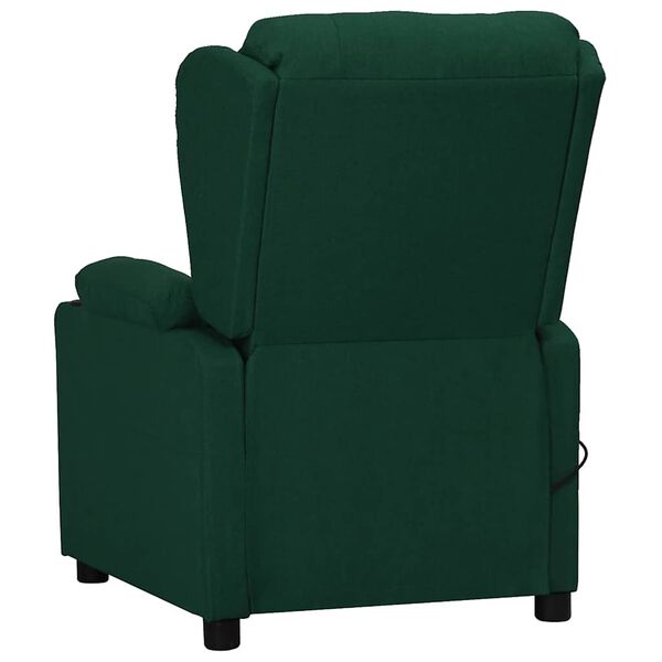 vidaXL Fauteuil de massage Vert fonc&eacute; Tissu
