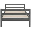 vidaXL Cadre de lit sans matelas gris 90x200 cm bois de pin massif