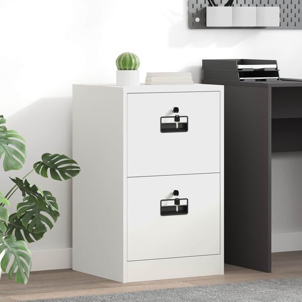 vidaXL Cabinet de Dossier avec tiroir Blanc 44 x 50 x 106.5 cm