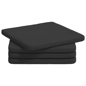 vidaXL Coussins de si&egrave;ge 4 pc Tissu en microfibre Noir 40 x 40 x 3 cm