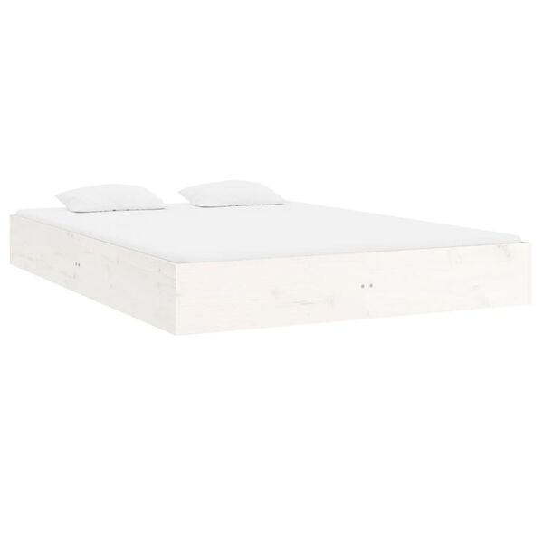 vidaXL Cadre de lit sans matelas blanc bois massif 150x200 cm