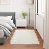 vidaXL Tapis en fausse Tafalla Blanc 60 x 110 cm Polyester